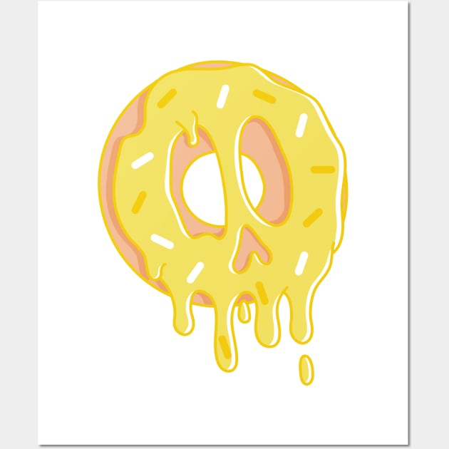 Dripping Donut Skull (Lemon) Wall Art by rarpoint